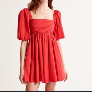 Abercrombie Emerson Poplin Puff Sleeve Mini Dress